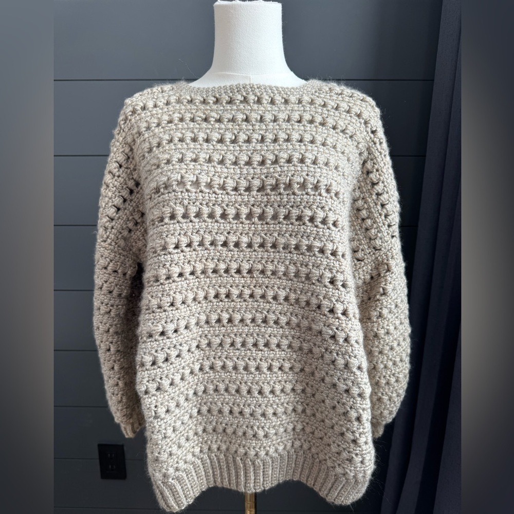 Cozy Oversized Cream Crewneck Sweater